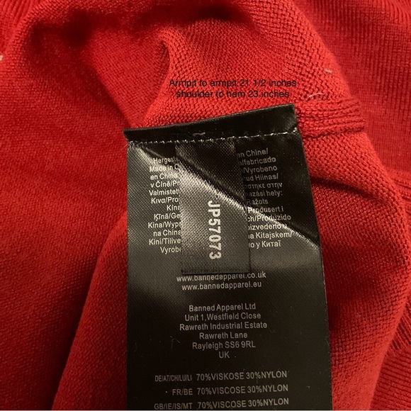 Royal Monk Sweet Santa Paws Embroidered Short Sleeve Red Sweater - Picture 6 of 6